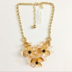 Kate spade orange floral statement necklace